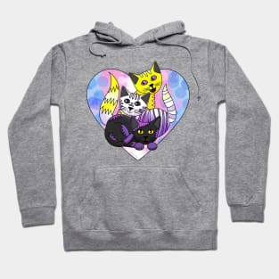 Three Non-binary Kitties Again Hoodie